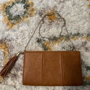 Brown Leather Chain Crossbody/Shoulder Bag